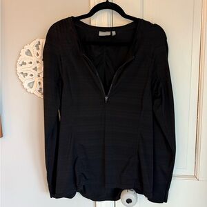 Athleta 1/4 Zip Athletic Long Sleeve Top Black